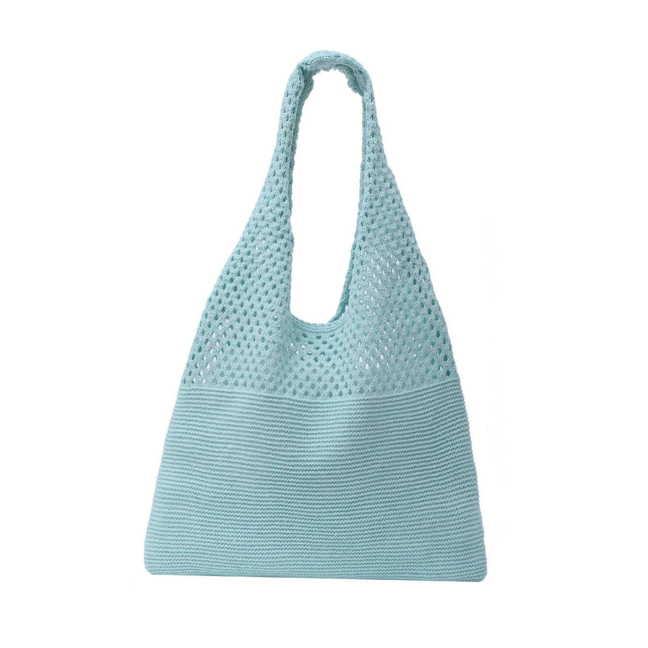 Mesh Knit Bag- Light Blue- 100% Polyester