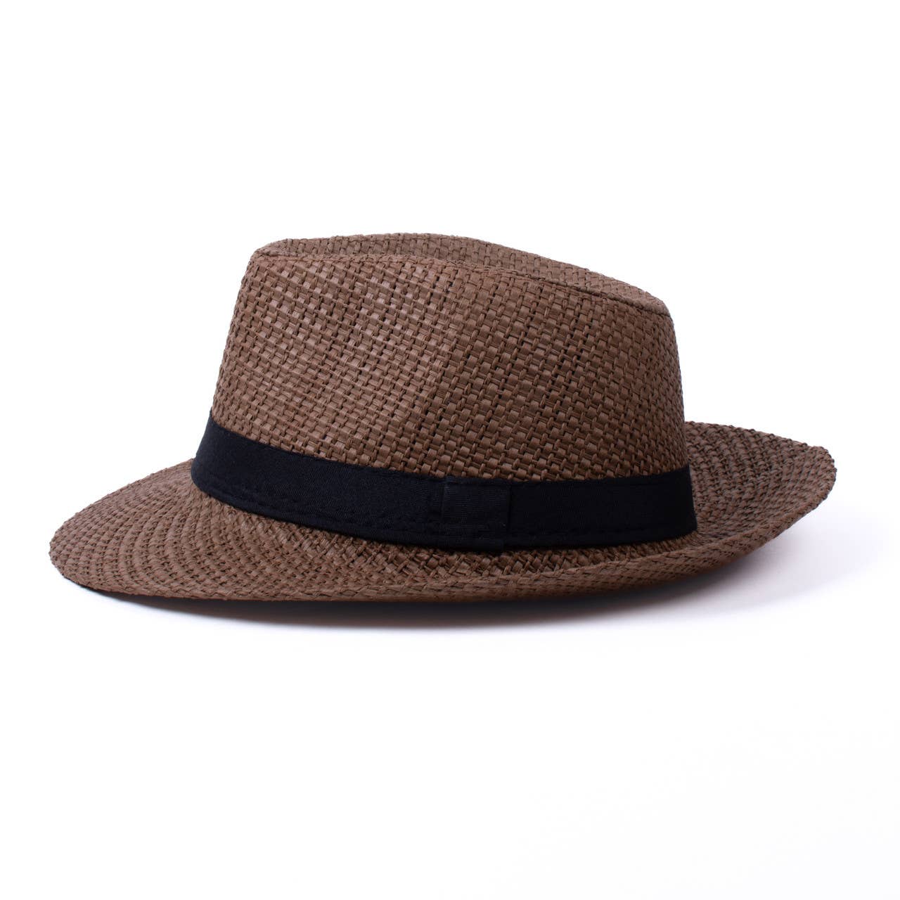 Wide Brim Black Banded Trilby Fashion Fedora Hat -FSS17132