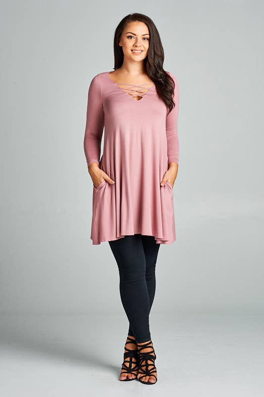 Solid Jersey Tunic Dress